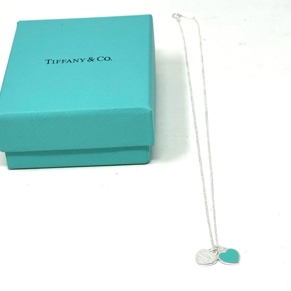 Authentic Tiffany & CO. Double Heart Sterling Silver 925 Necklace. - Picture 13 of 13